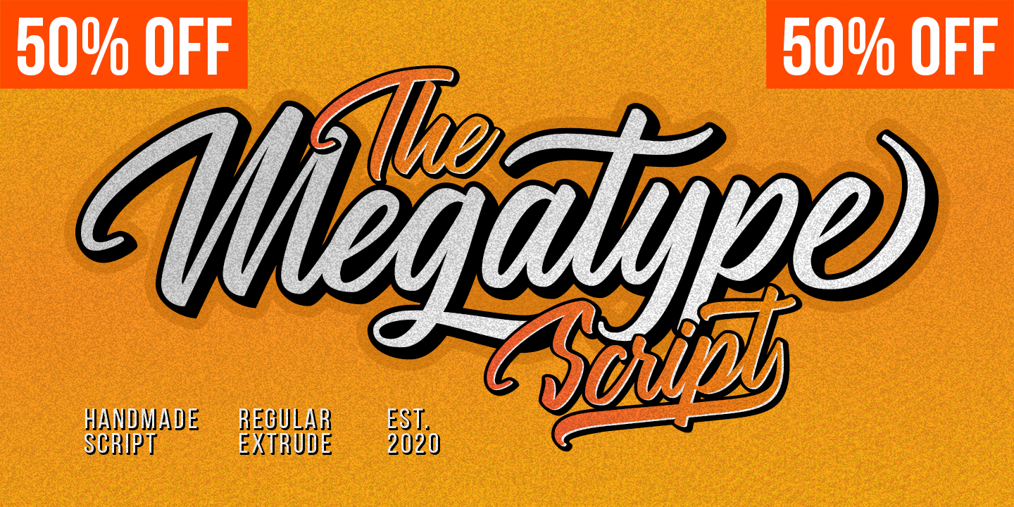 Ejemplo de fuente Megatype Script #16